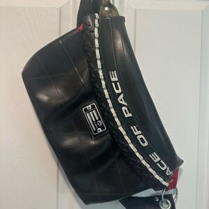 KWD Berlin Black "Race of Pace" Recycled Rubber Tire Crossbody Sling Bag